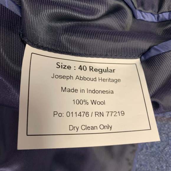 JOSEPH ABBOUD Blue Brown Window Pane Wool Sport Coat - Picture 8 of 8